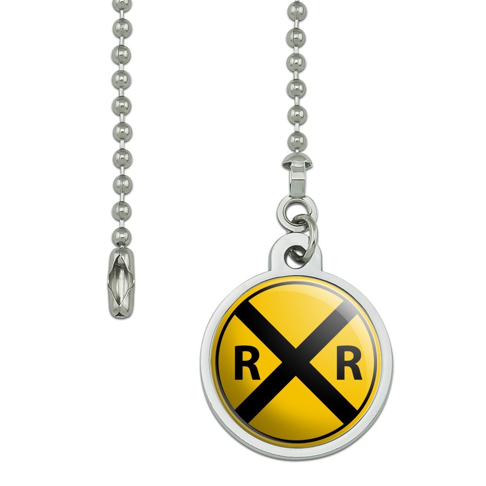Graphics & More Railroad Crossing Traffic Sign Train Ceiling Fan And Light Pull Chain