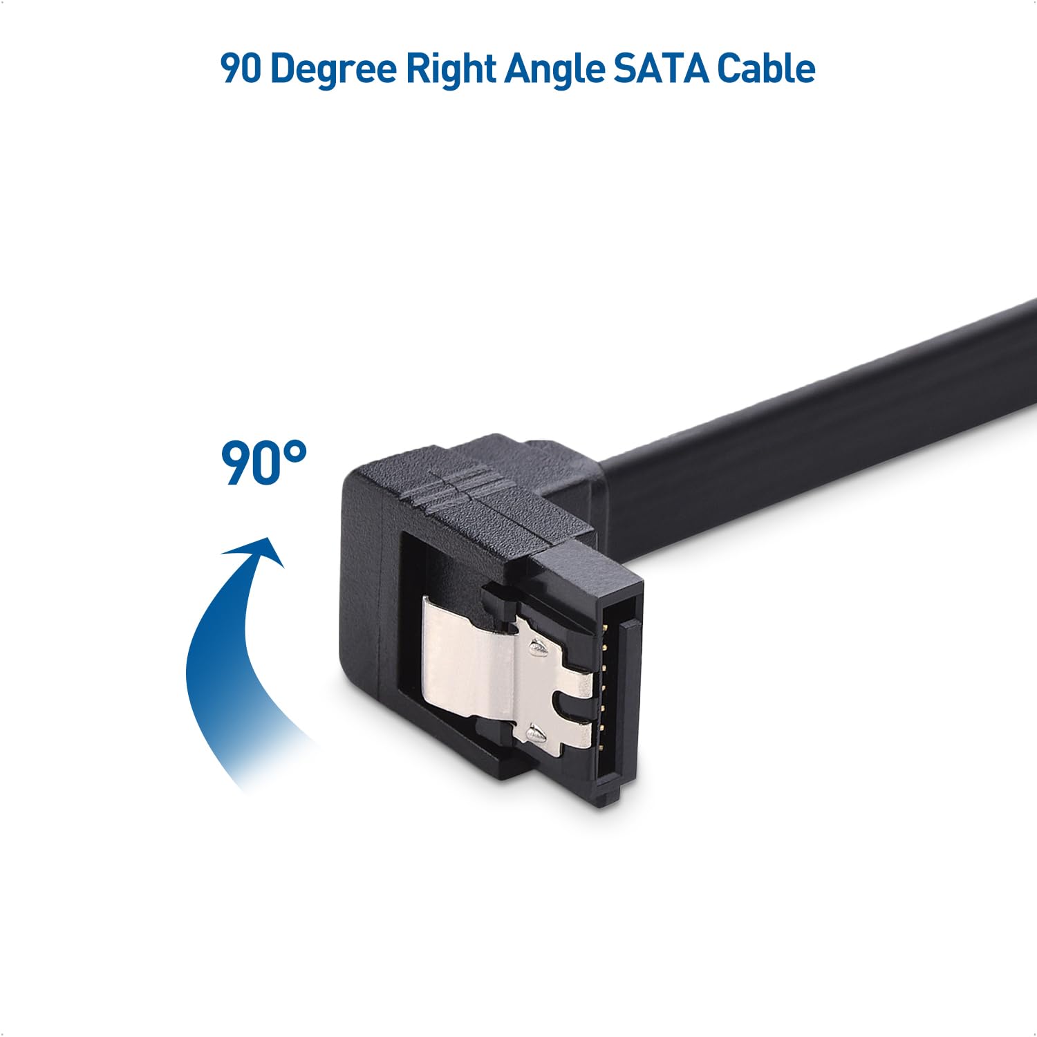 Cable Matters 3 Pack 6 Gbps Right Angle SATA Cables   18 Inches, 90 Degree SATA 3 Cable for SSD & HDD, Black