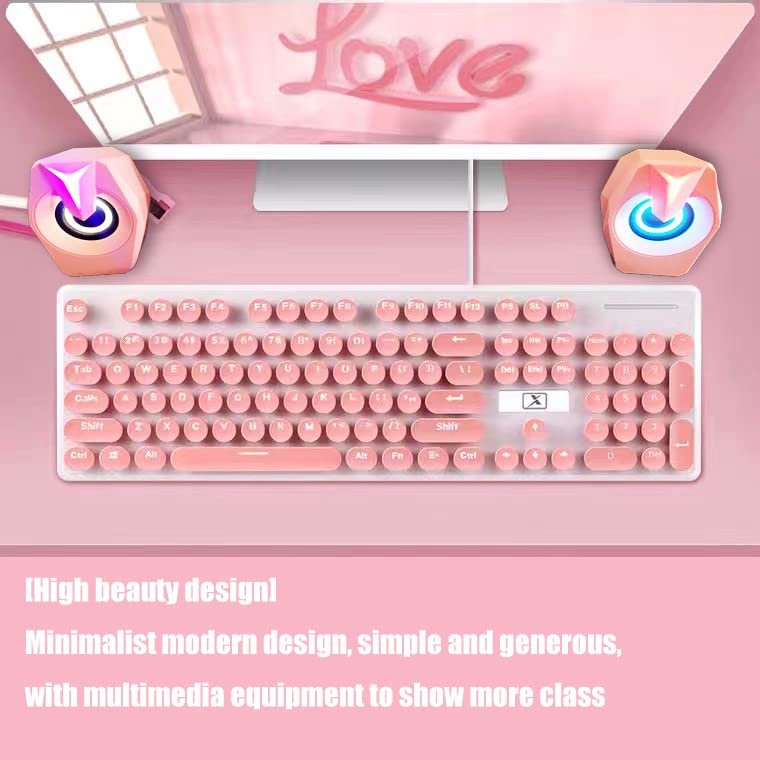 Computer Speaker Rgb Pink Game Led Speaker For Pc 2.0 Wired Usb Powered Stereo Volume Control Dual Channel Multimedia Aux 3.5Mm
