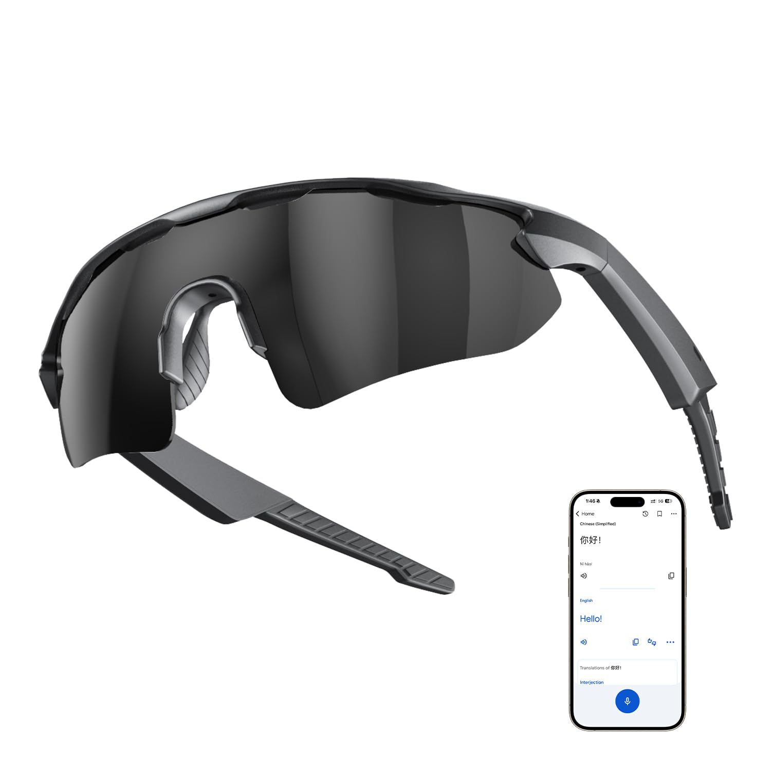 Polarized Bluetooth Sunglasses for Men Women, Smart Glasses with HD Open-Ear Speakers, Voice Control, Hands-Free Calls, UV400 Pr
