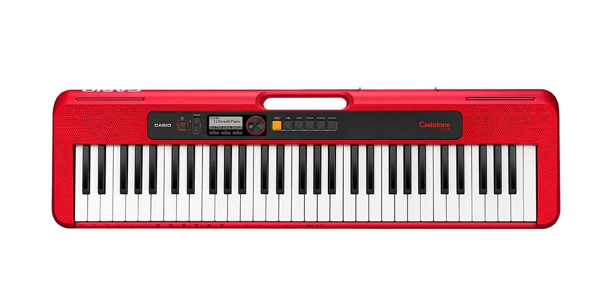 Casio Casiotone Ct S200 61 Key Portable Keyboard   Red Bundle With Adjustable Stand, Bench, Headphones, Sustain Pedal, Piano Boo