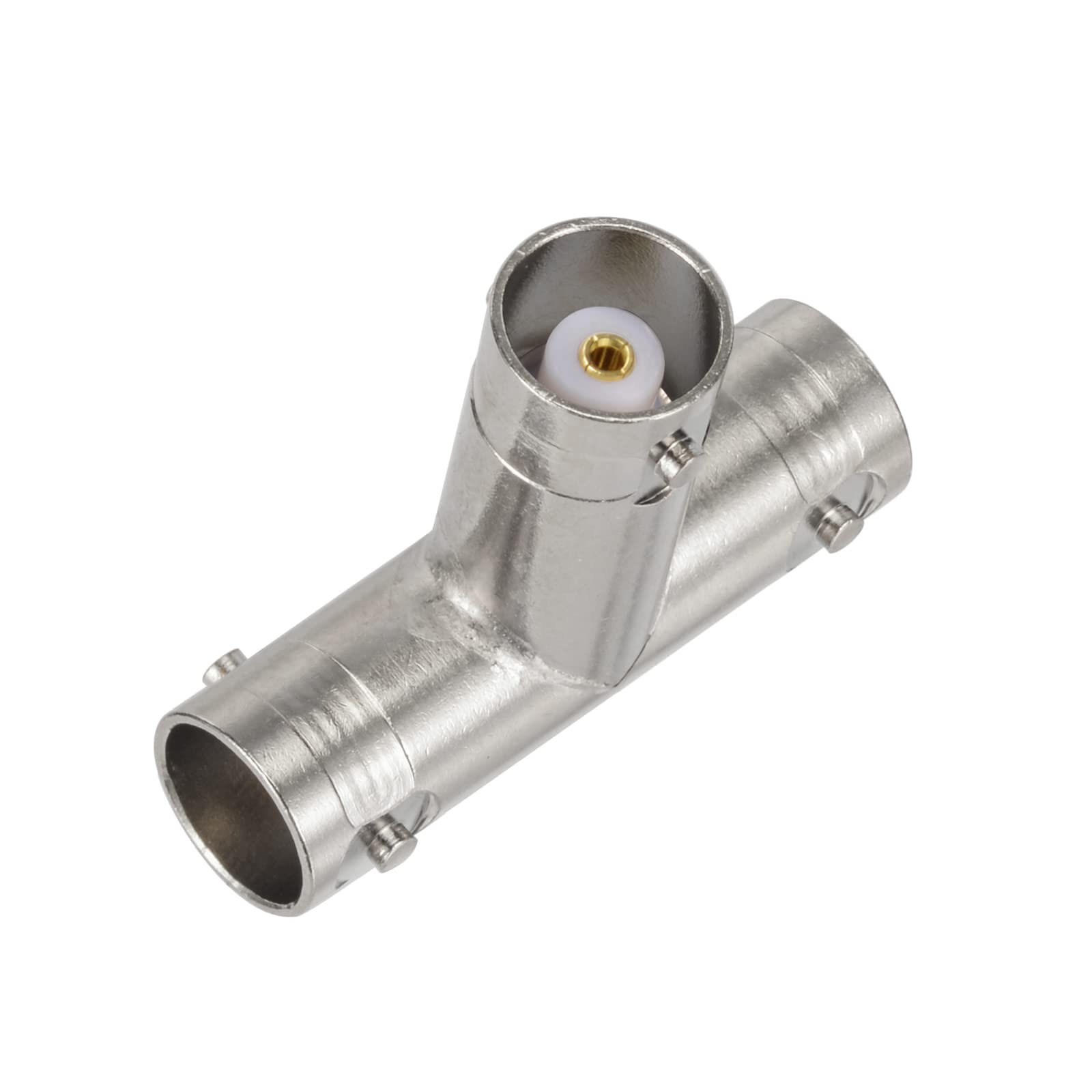 Eightwood BNC Tee Type Adapter Female to Female to Female Video Splitter Connector 3 Way Brass Nickel Plated EWUAD0686