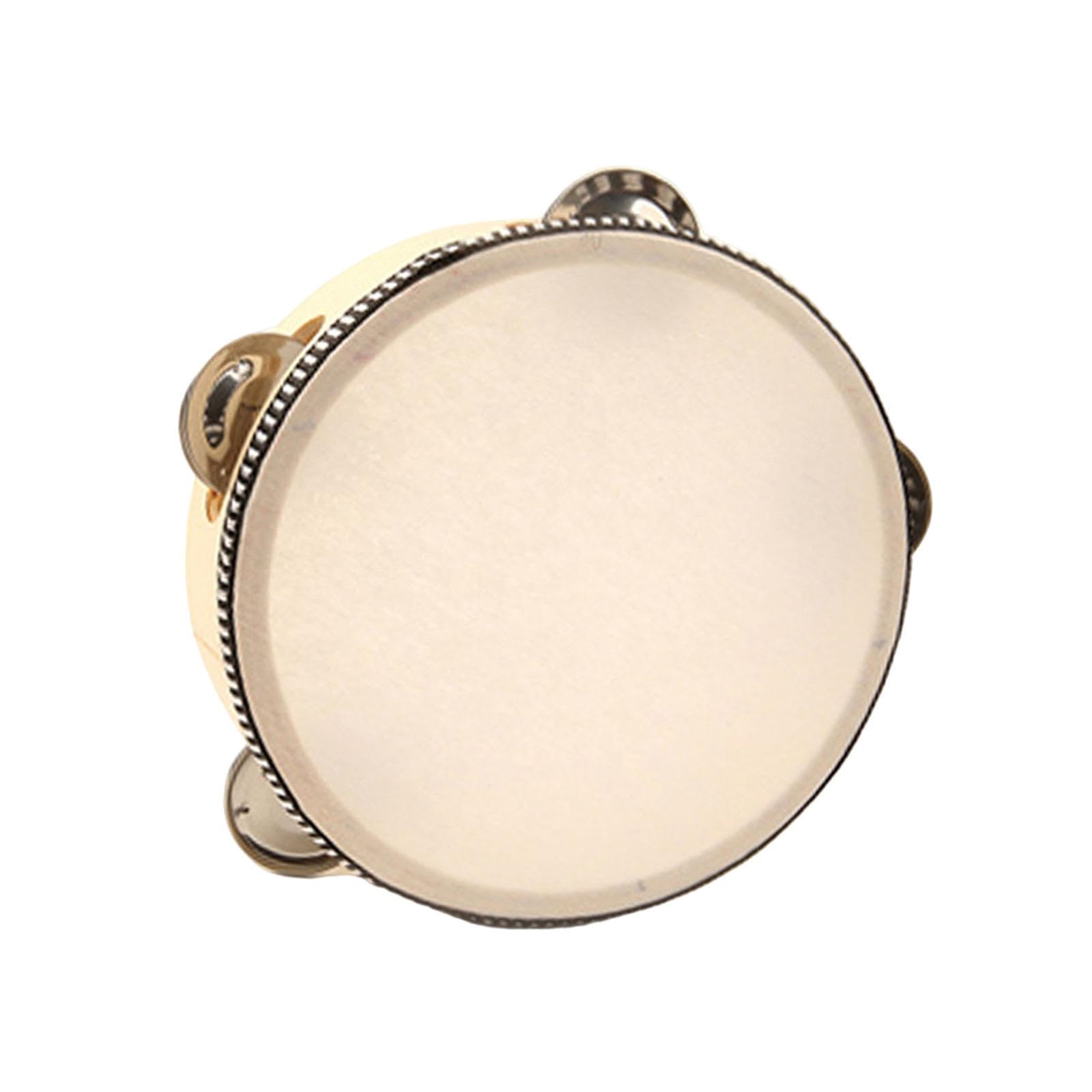 THE STYLE SUTRA Wood Handheld Tambourines Handbell Educational Toy for Dancing Game Toys KTV 15cm White
