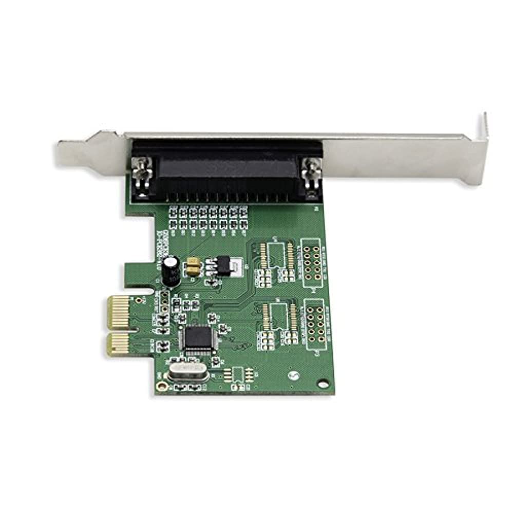 Syba 1 Port Db25 Parallel Pcie X1 Expansion Card Wch382L Chipset Ieee1284 Si Pex10010, Green