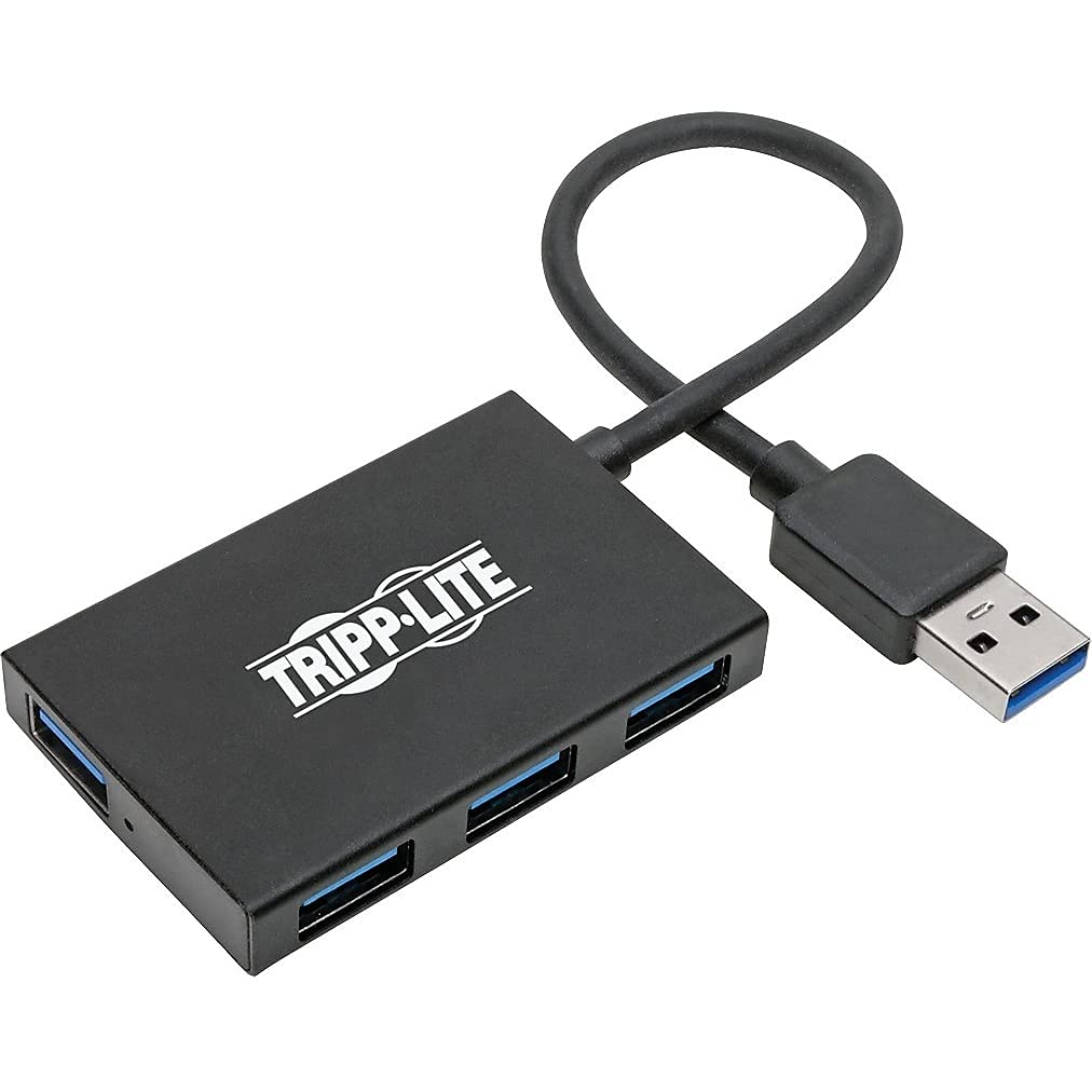 Tripp Lite 4 Port Usb 3.0 Hub, Portable Usb Splitter For Usb Charging And Data Transfer, 5 Gbps, Aluminum (U360 004 4A Al)