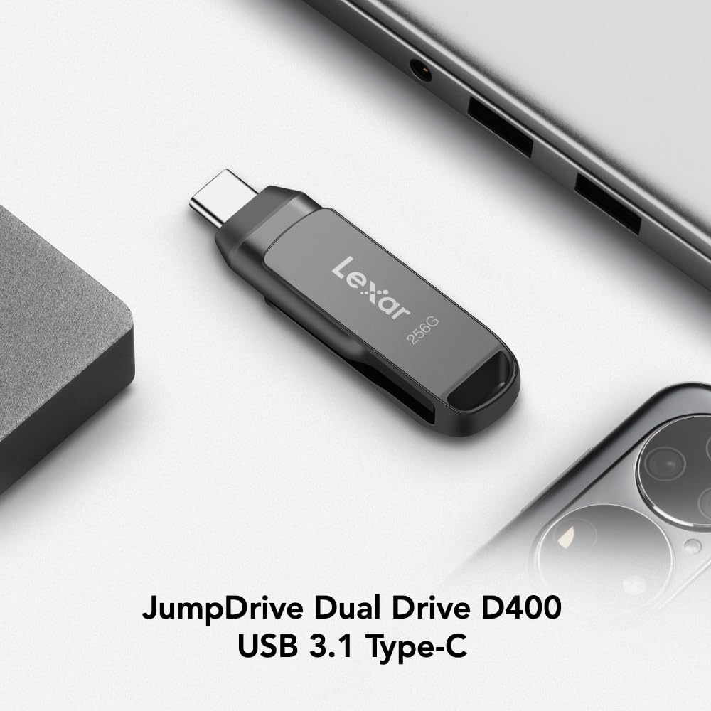 Lexar 256Gb Jumpdrive Dual Drive D400 Usb 3.2 Type-C & Type-A Flash Drive For Storage Expansion, Photo Back-Up For Iphone 15, Up