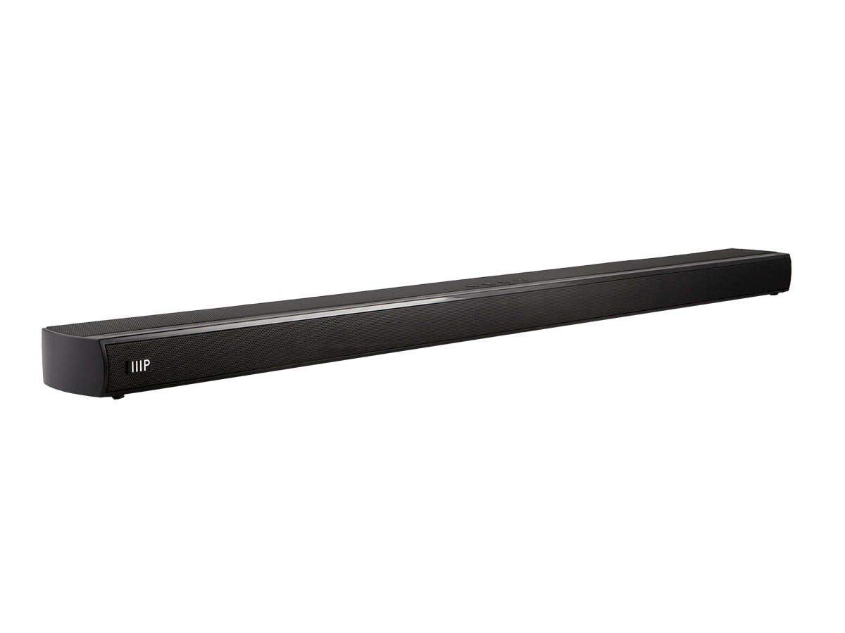 Monoprice Premium Slim Soundbar   8 Ohms, With Hdmi Arc, Bluetooth 4.2, Optical, And Coax Inputs, Black,35.5 Inch Slim