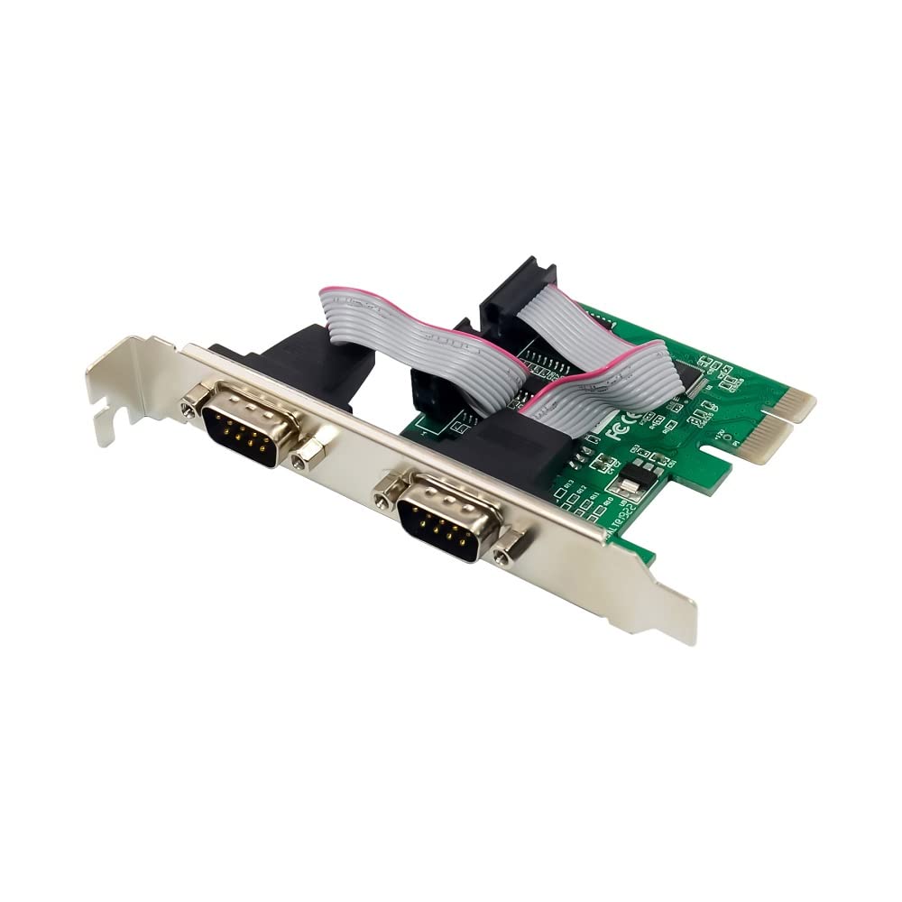 X-Media Xm-Pex-2S Pci-E 2-Port Dual Db9 Serial / Rs232 Port Pci Express (Pcie X1) Adapter Card - Wch382L Chipset - 16C550/16C552