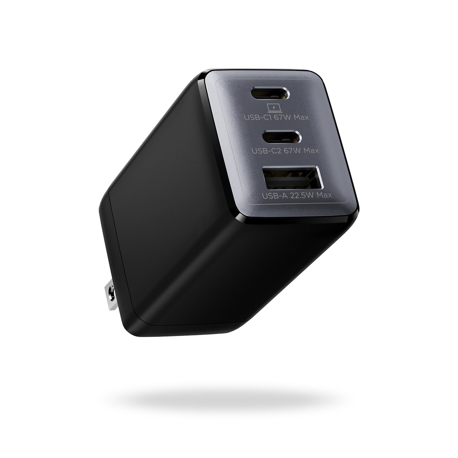 wegear 67W USB C Charger, 3Port GaN Fast Charging Block with Foldable Plug