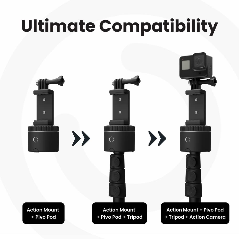 Pivo Action Mount Lightweight Smartphone Holder Stand With Universal Clamp Adapter  Inch Thread For Gopro And Action Or Mirrorle