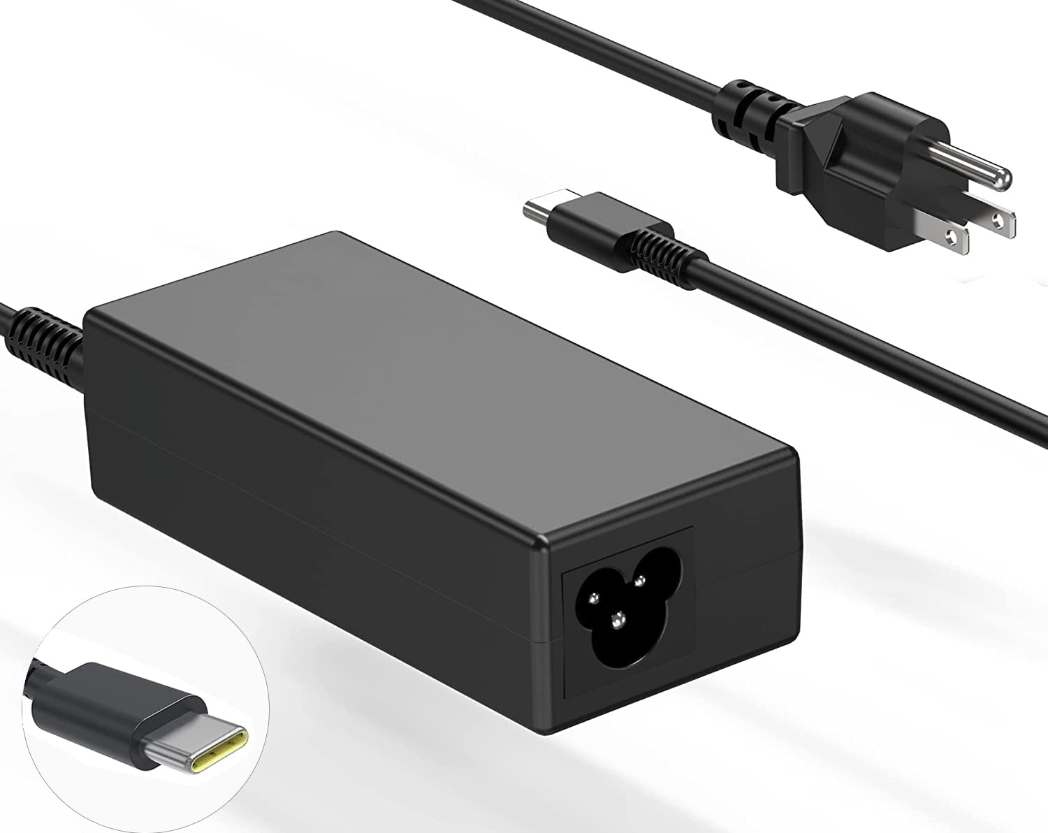 Universal 65W Usb C Laptop Charger Fit Hp Spectre X360,Spectre,Elitebook X360 Lenovo Dell Samsung Asus Acer Google Chromebook Charger Fast Charging Type C Travel Laptop Power Adapter