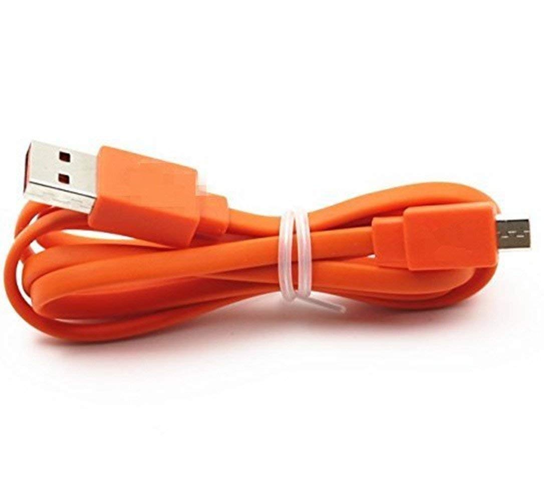 Koffmon Flip4 Micro Usb Charging Flat Cable Power Cord Compatible With Flip 2 Flip 3 Flip 4 Charge 2 Go Wireless Speaker (Orange)