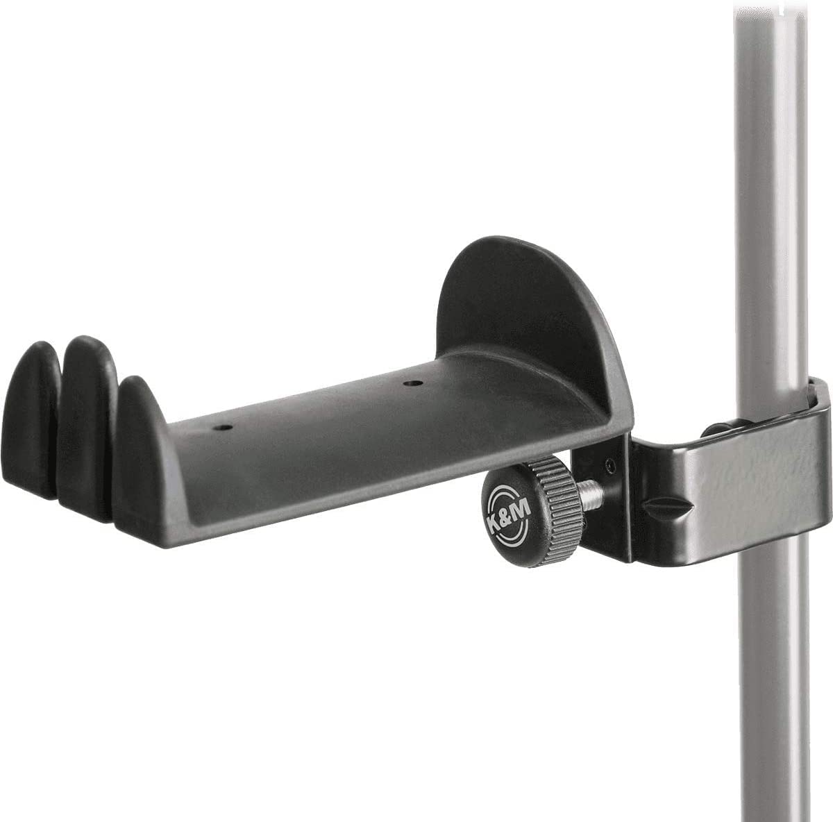 K&M Konig & Meyer 16080.000.55 Headphone Clamp On Tube Holder | Protective Rubber Padded Arm | Slip Resistant | Steel Design | Headset Accessory W/ Earbud / Headphone Jack Cable Rack | German Made