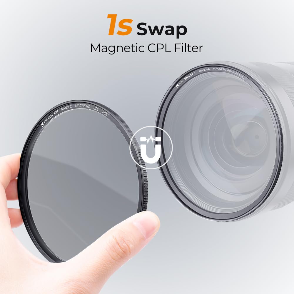 K&F Concept Magnetic 82Mm Circular Polarizers Filter (Magnetic Polarizing Filter + Magnetic Basic Ring + Lens Cap) With 28 Multi