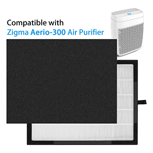 Replacement Hepa Filter Compatible With Zigma Aerio 300 Air Purifier, 1 High Efficiency Hepa Filters + 1 Carbon Pre Filters