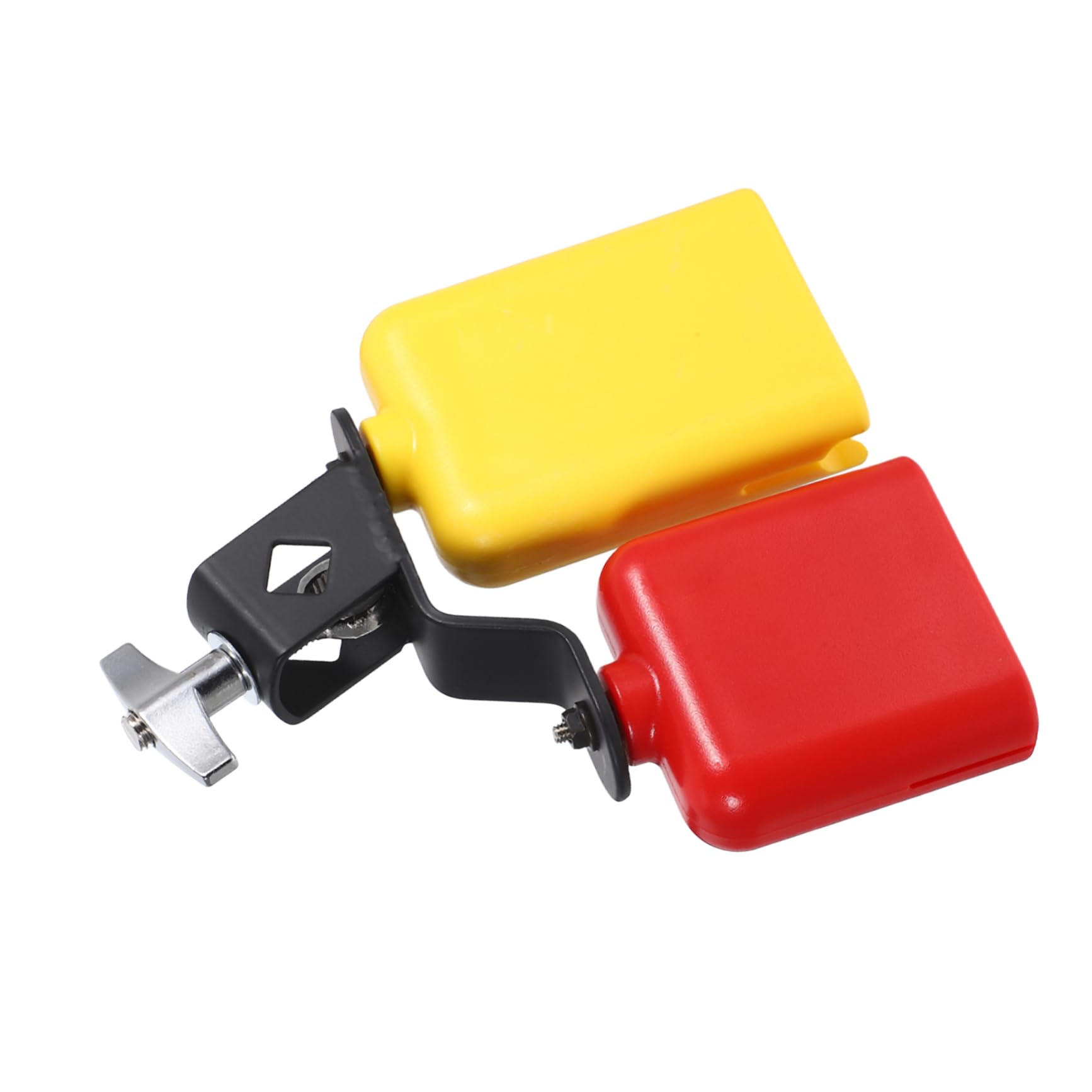 CORHAD Plastic Jam Block Dual Bell Percussion Instrument Cowbell for School Bands Music Education and Live and Easy to Clean
