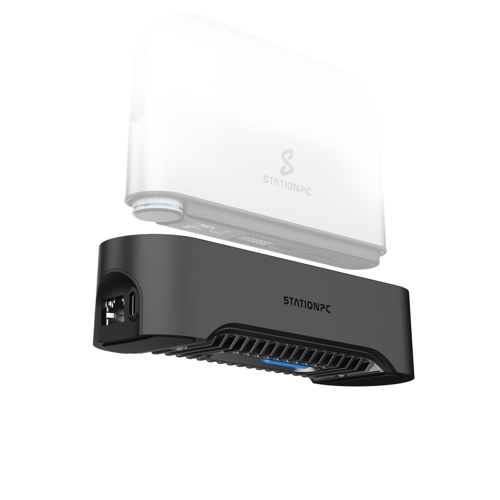 STATIONPC PocketCloud Dock with M.2 NVMe Slot, 2.5GbE Ethernet, PD Charging & USB-A Ports, Modular SSD Storage, Smart Cooling, D