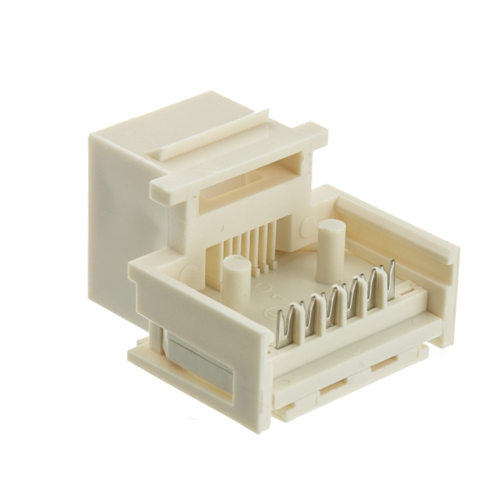 Keystone Insert, White, Phone Jack, Tooless, Rj11 / Rj12 Female To Wire Insert