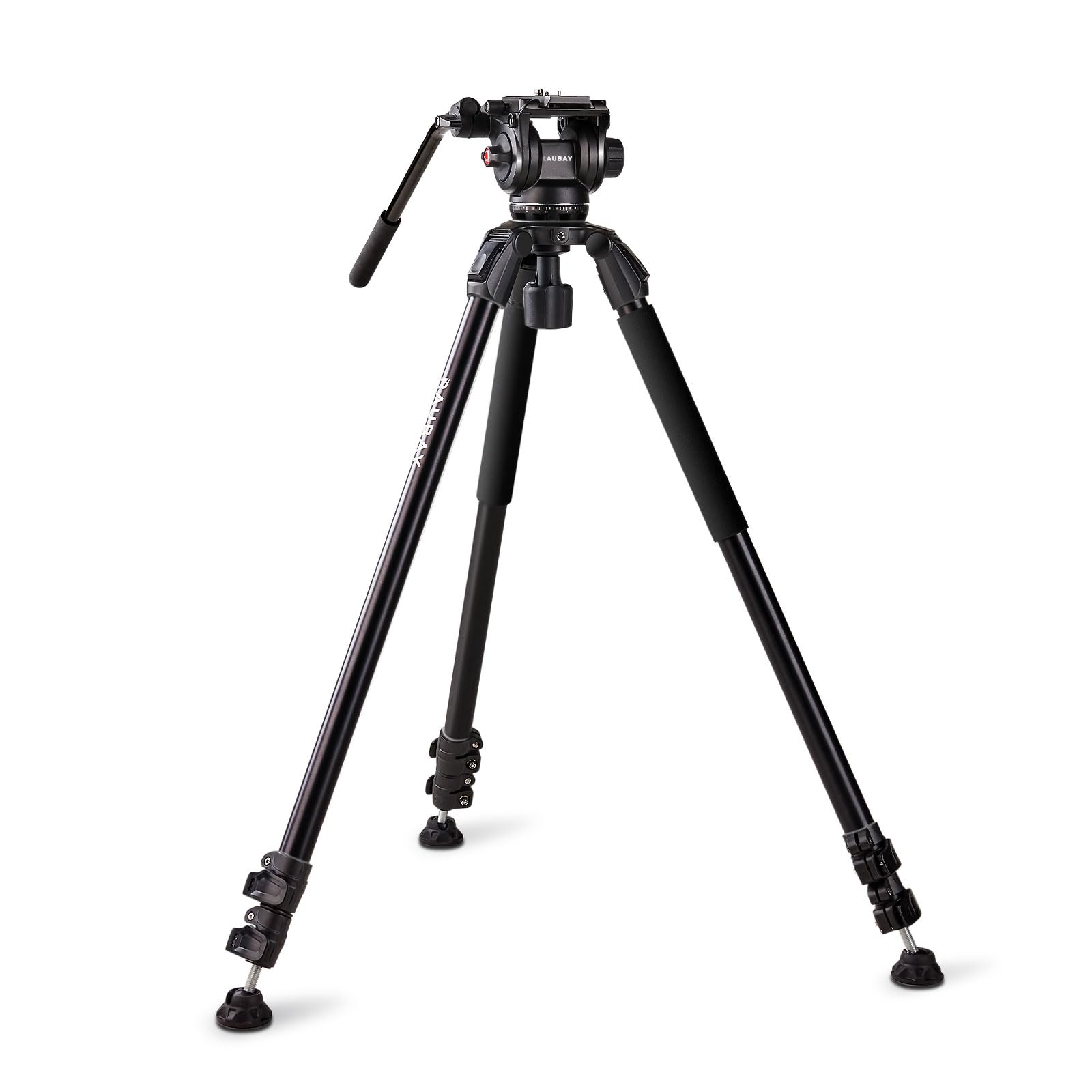 Raubay 70.8' Video Camera Tripod, Heavy Duty Tripods Stand With 360� Pan & 165� Tilt Fluid Head, 75Mm Bowl Base, Aluminum Single Tube Legs, Qr Plate, Max. Load 17.6Lb For Dslr Camera, Camcorder (Dv 3)