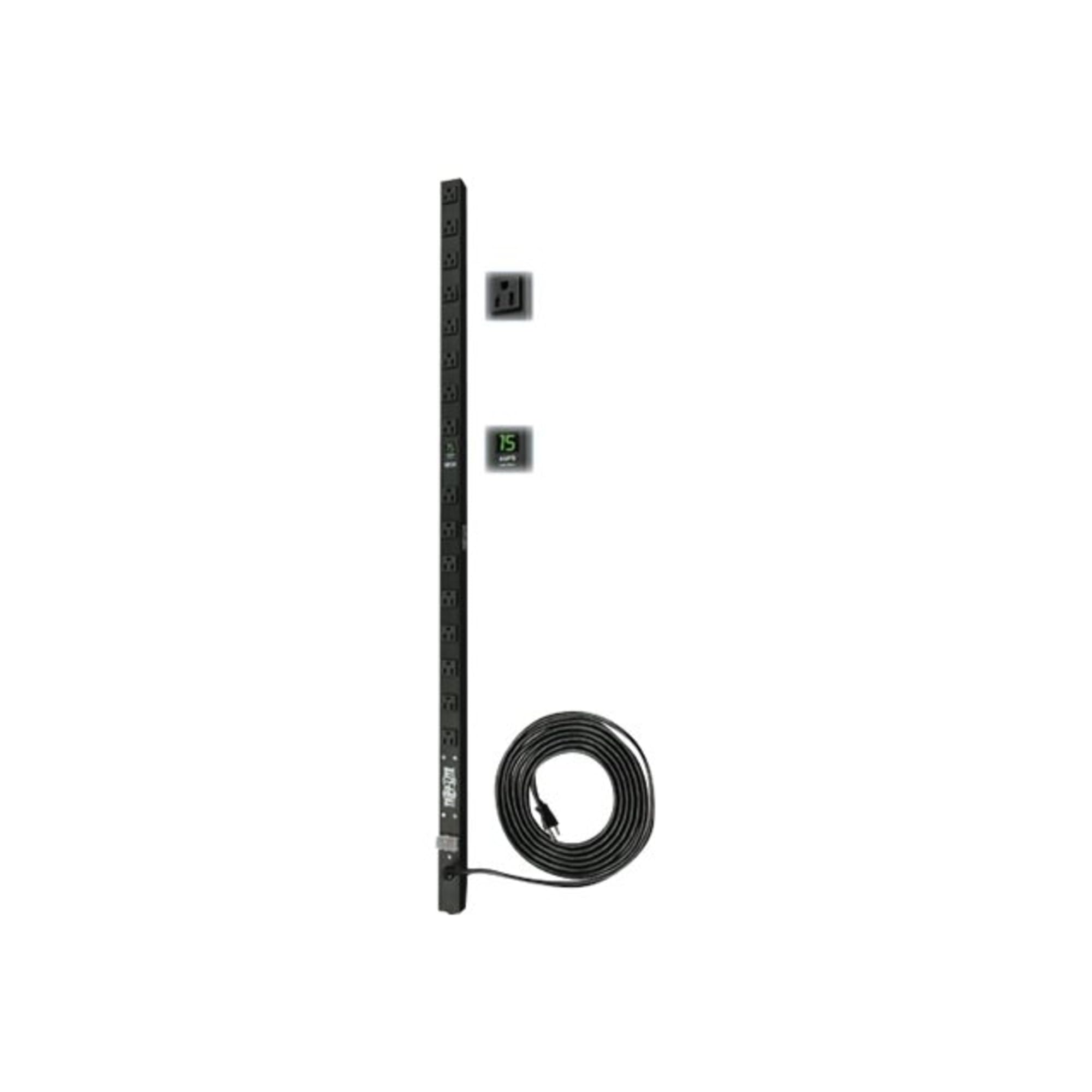 Tripp Lite Metered Pdu, 15A, 16 Outlets (5 15R), 120V, 5 15P, 15 Ft. Cord, 0U Vertical Rack Mount Power (Pdumv15)