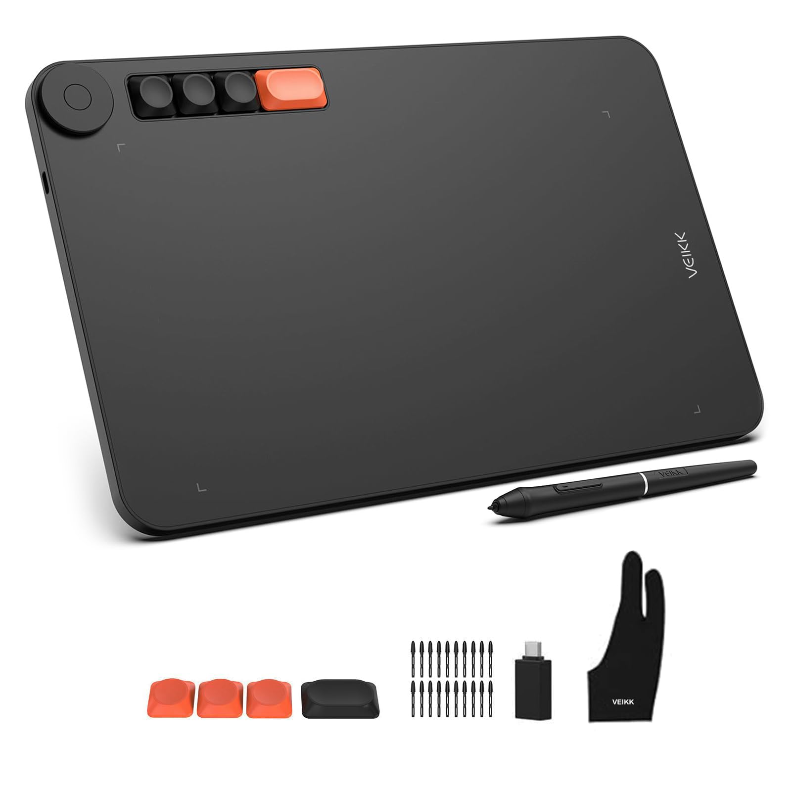 Graphics Drawing Tablet VEIKK Voila L Drawing Pad 10X6 inch,with 4 Customized Keyboard Hot Keys,8192 Levels Battery-Free Stylus 