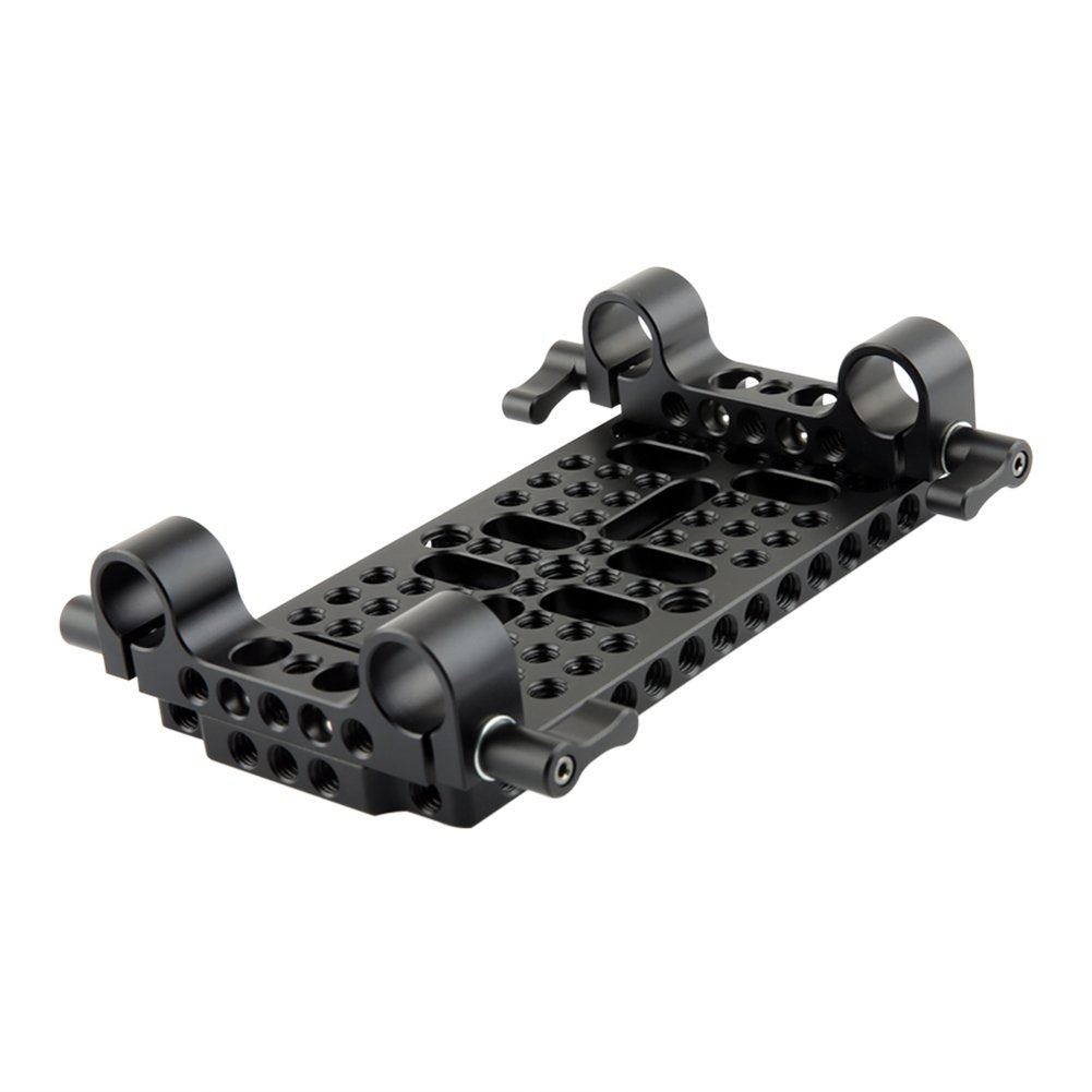 NICEYRIG Camera Cheese Plate Base Plate Tripod Mount with 15mm railblocks for DSLR Rail System