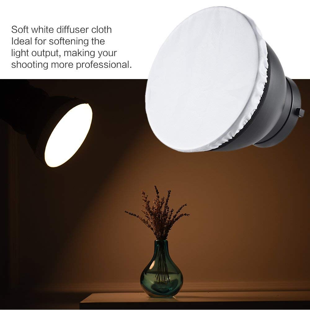 Andoer 7' Standard Reflector Diffuser Lamp Shade Dish With 60� Honeycomb Grid For Bowens Mount Studio Strobe Flash Light Speedlite (With Soft Cloth)