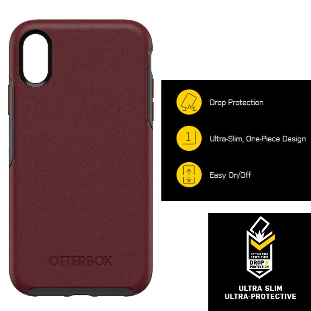 Otterbox Symmetry Series Case For Iphone Xr   Retail Packaging   Fine Port (Cordovan/Slate Grey)