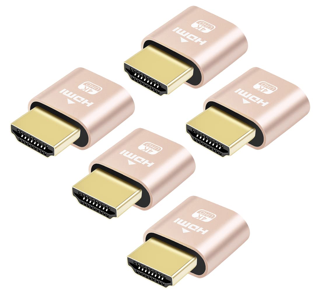 Dtech 4K Hdmi Dummy Plug Display Emulator Headless Ghost Adapter Compatible With Windows Mac Osx Linux Support 4Kx2K 2160P 1080P