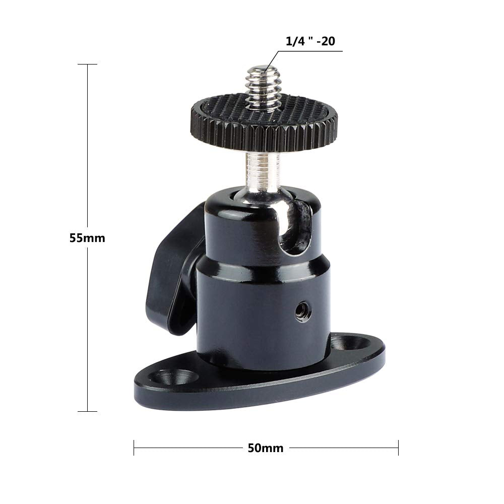 Camvate 1/4'' 20 Mini Ball Head With Ceiling Mount For Cctv & Video Wall Monitors Mount   1991