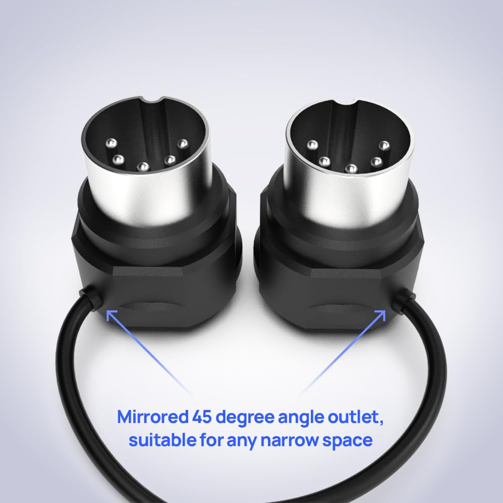Cme Midi Cable 4 Pack   3Ft / 90Cm, 5 Pin Din, Low Profile   Mirrored 45 Degree Angled Ultra Thin Plugs For Compact Spaces   Ide