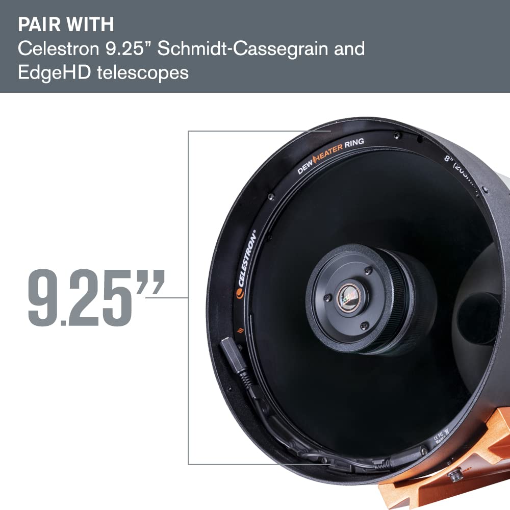 Celestron   Dew Heater Ring   Aluminum Dew Prevention   Compatible 9.25    Schmidt Cassegrain And Edgehd Telescope Black