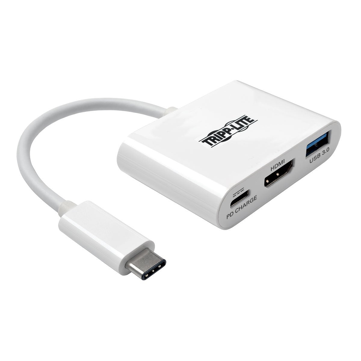 Tripp Lite USB C to HDMI Multiport Video Adapter Converter 1080p w/ USB-A Hub & USB-C PD Charging, Thunderbolt 3 Compatible, USB
