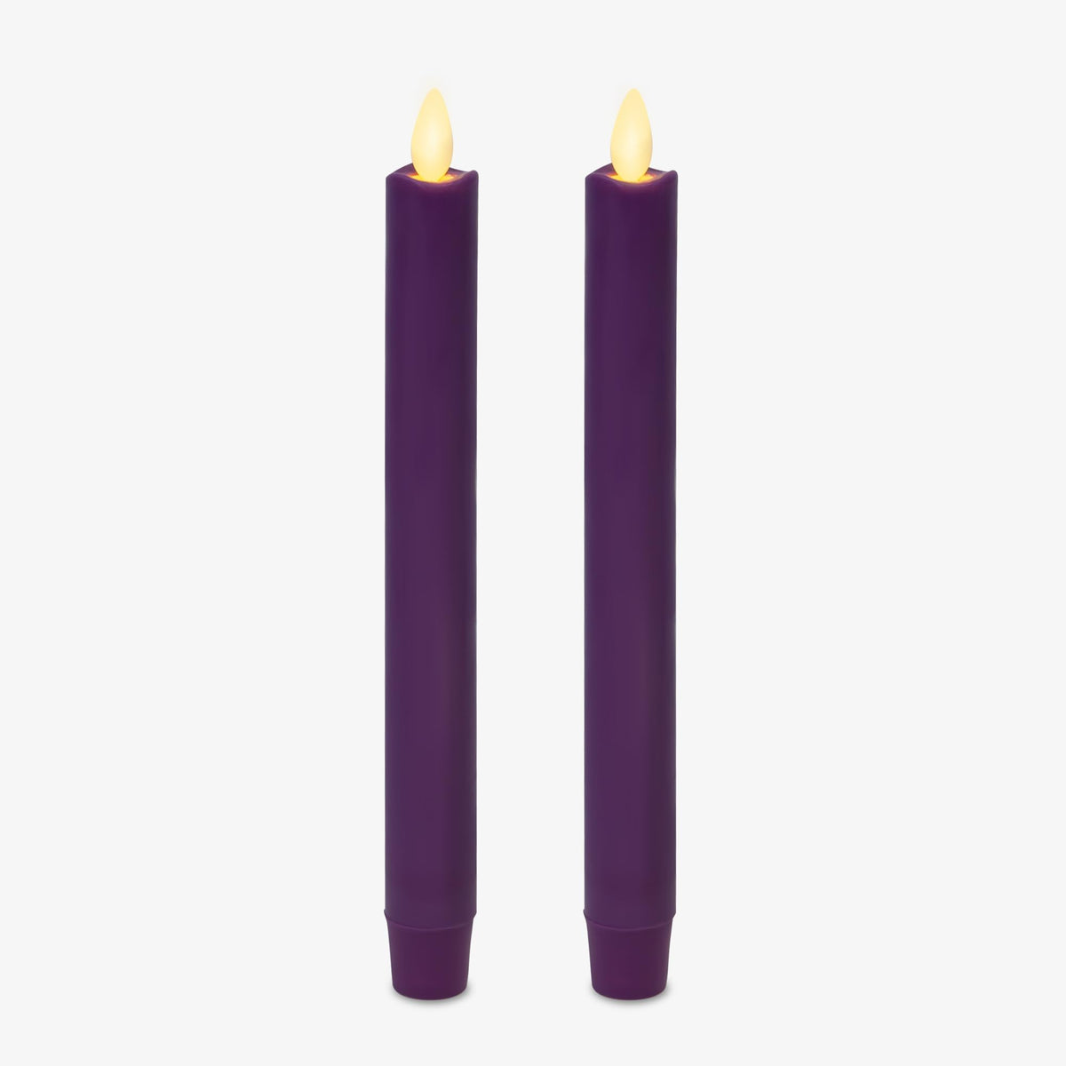 Luminara - Flameless Battery Operated Taper Candle - Purple - Pack Of 2-1X9.75 - Led Flickering Flame - Realistic Safe For Home 