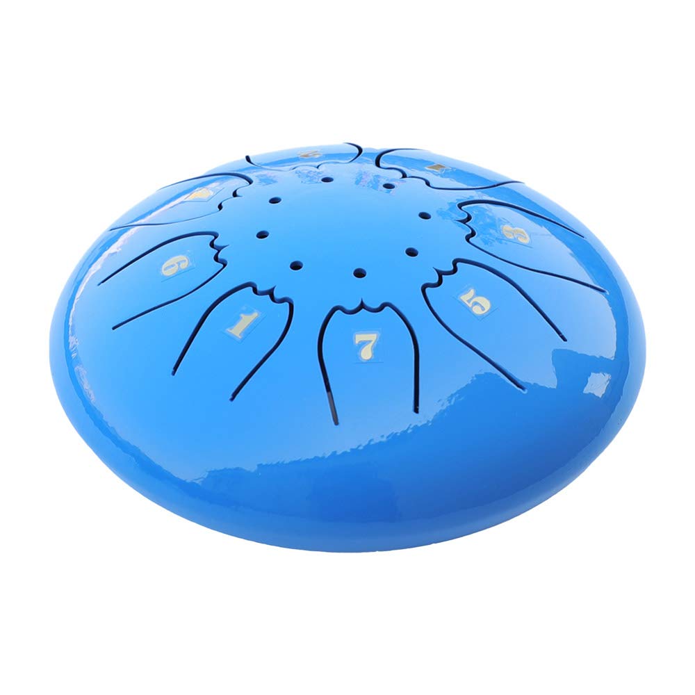 Decdeal Mini Steel Tongue Drum Metal Hand Drum 5 Inch C Tone 8 Notes Percussion Instrument Stainless Steel With Storage Bag Drum