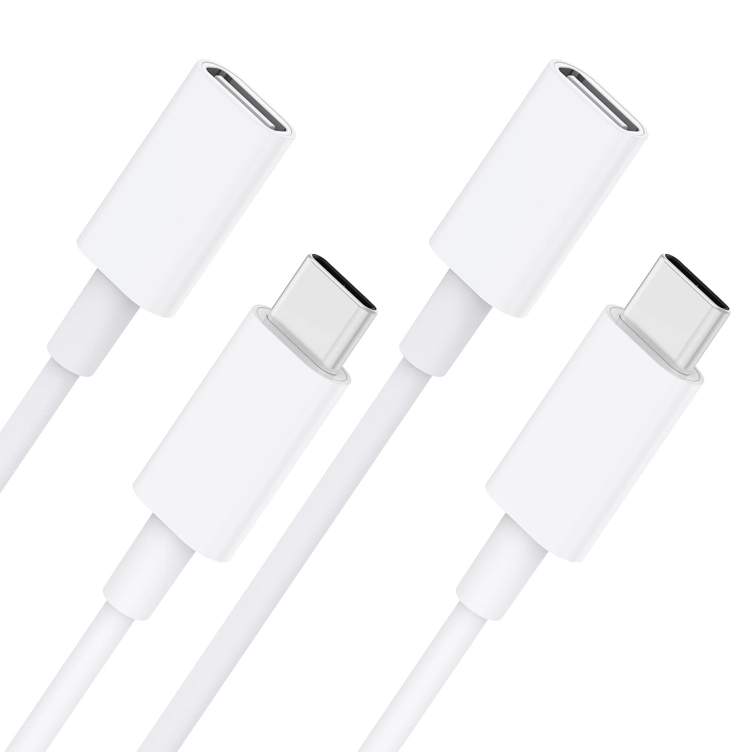 Conmdex Usb C Extension Cable 2Packs For Mag Safe Charger Ps5 Controller Charging, 9V 3A Usb Type C Female To Male Extender Cord For Mag Safe Charger Iphone 15/14/13 Homepod White 3.3Ft