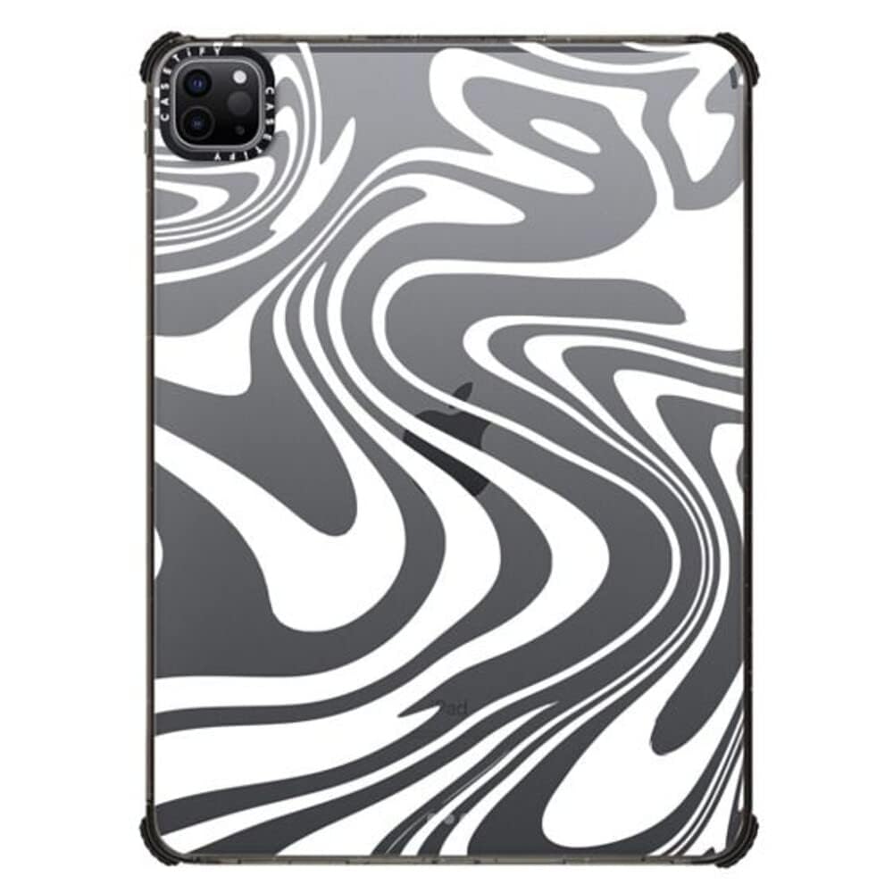 Casetify Impact Case For Ipad Pro 11'' (3Rd/4Th Gen)   Marble Transparent Trippy   Clear Black