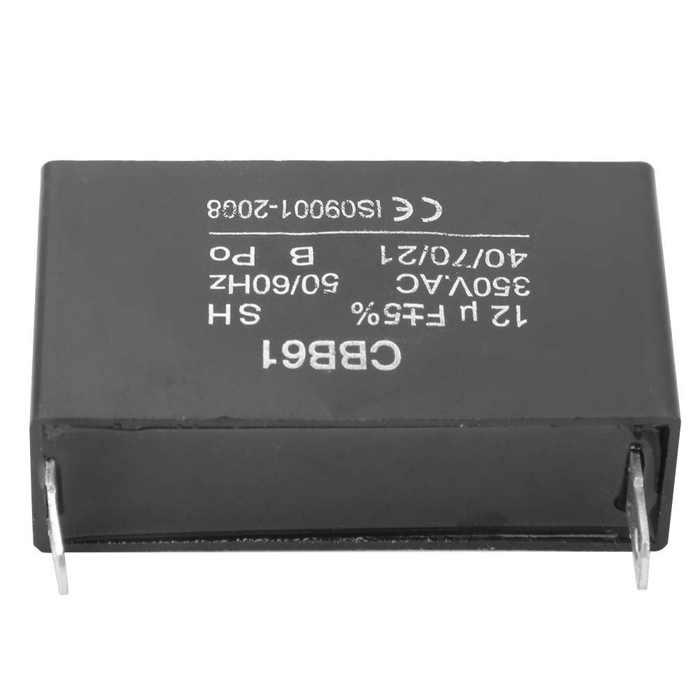 Fafeicy 2 Pcs Cbb61 Capacitor, Ac350V Plastic Capacitor, Gasoline Generator Starting Air Conditioning Motor Capacitor 350Vac 12U