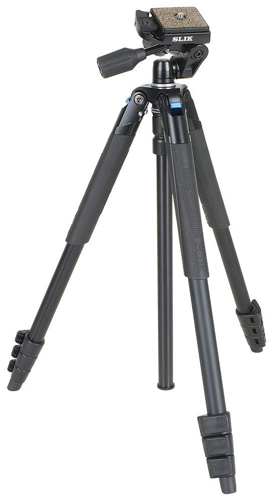 Slik Sprint Pro Iii Travel Tripod W/Sh 704E 3 Way Pan Head For Mirrorless/Dslr Sony Nikon Canon Fuji Cameras And More   Black (611 887)