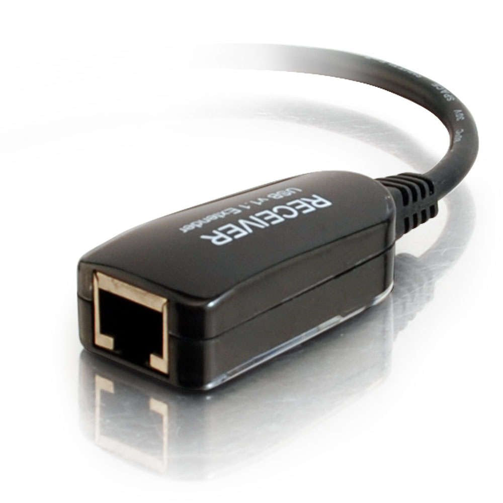 C2G Usb Extender, Dongle, Usb 1.1 Over Cat5, Superbooster Extender, Rj45 Female To Usb B Male Receiver, Black, Cables To Go 2935
