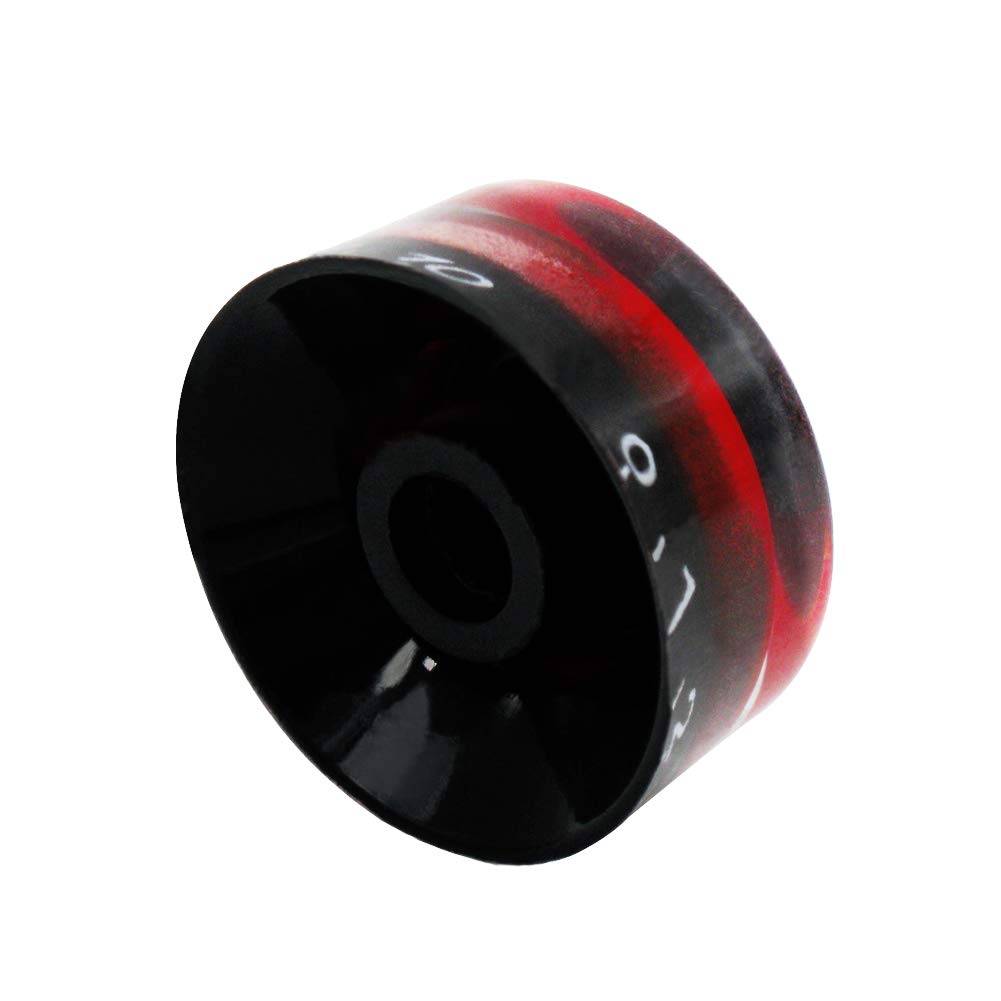 Mxuteuk 4Pcs Black And Red Electric Guitar Bass Top Hat Knobs Speed Volume Tone Amp Effect Pedal Control Knobs Knob S8