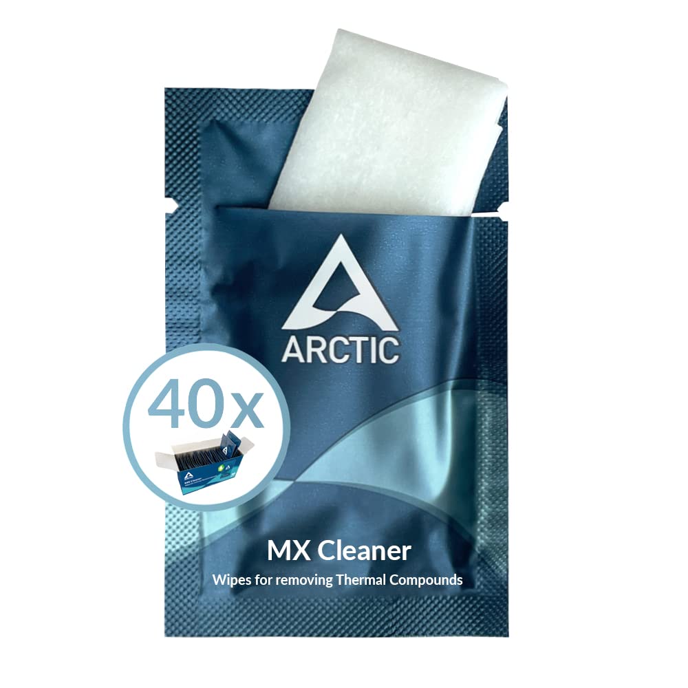 ARCTIC MX Cleaner (40 pieces)   Cleaning wipes for removing thermal paste, 11.5 x 11.5 cm, biodegradable