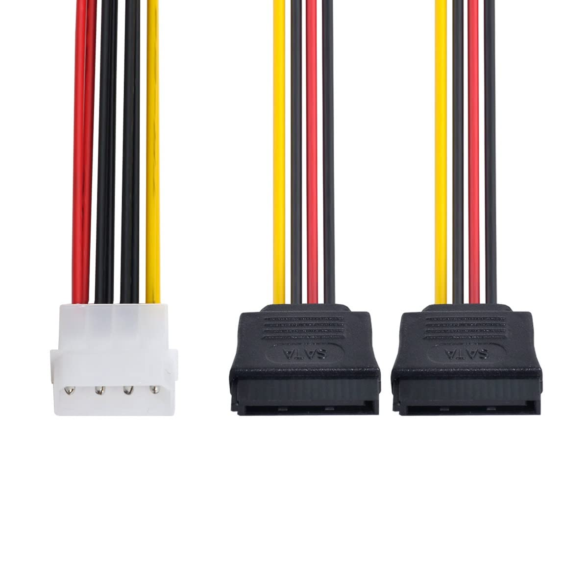 Cy 15Pin Power Cable Ide 4Pin Disk Power Male To Dual Sata Female Splitter Y 1 To 2 Extension Cable 12V+5V