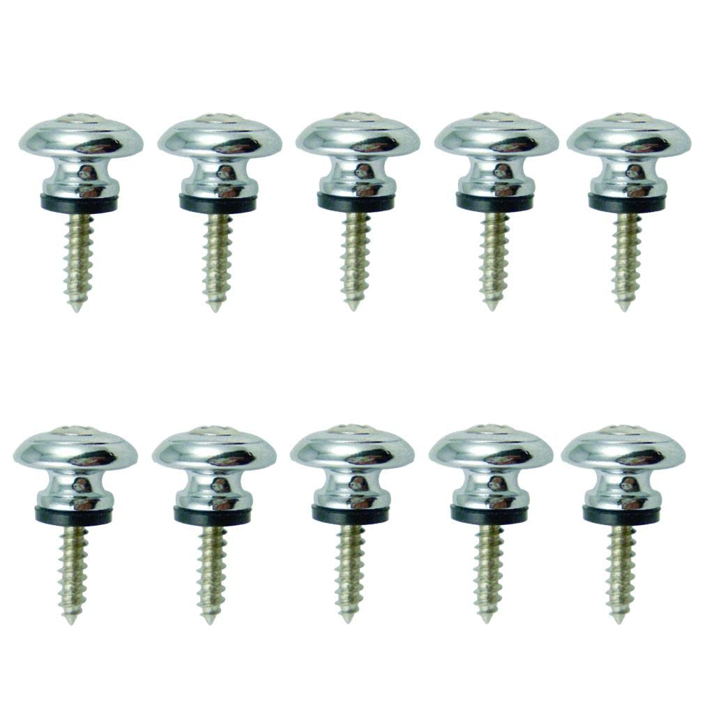 Enakshi (LABEL) Creations 10 Pieces Acoustic Guitar Bass Strap Lock End Pins Pegs Strap Buttons SilverMusical Instruments & Gear