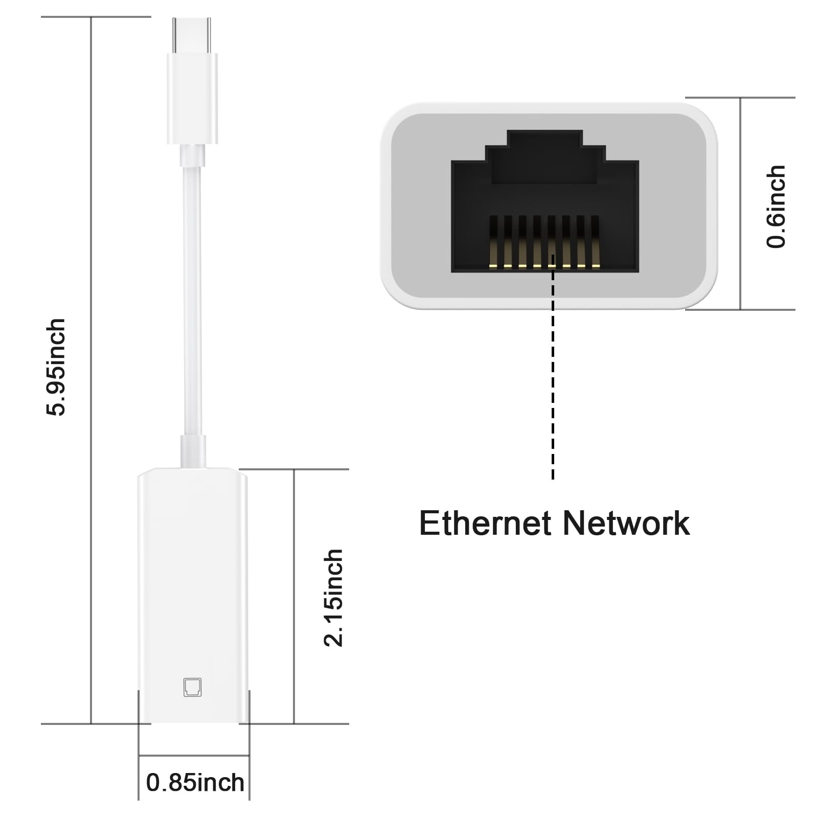 Usb C To Ethernet Adapter,[Mfi Certified] Rj45 Ethernet Lan Network Adapter With Usb Type C Port Devices Compatible With Iphone