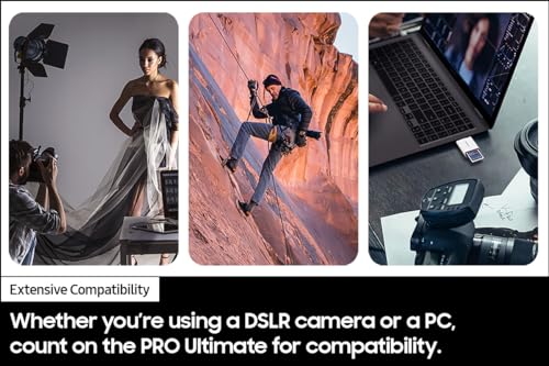 Samsung Pro Ultimate Full Size Memory Card/Usb 3.0Reader, 64Gb Sdxc, Up To 200 Mb/S, 4K Uhd, Uhs I, C10, U3, V30, A2 For Dslr, M