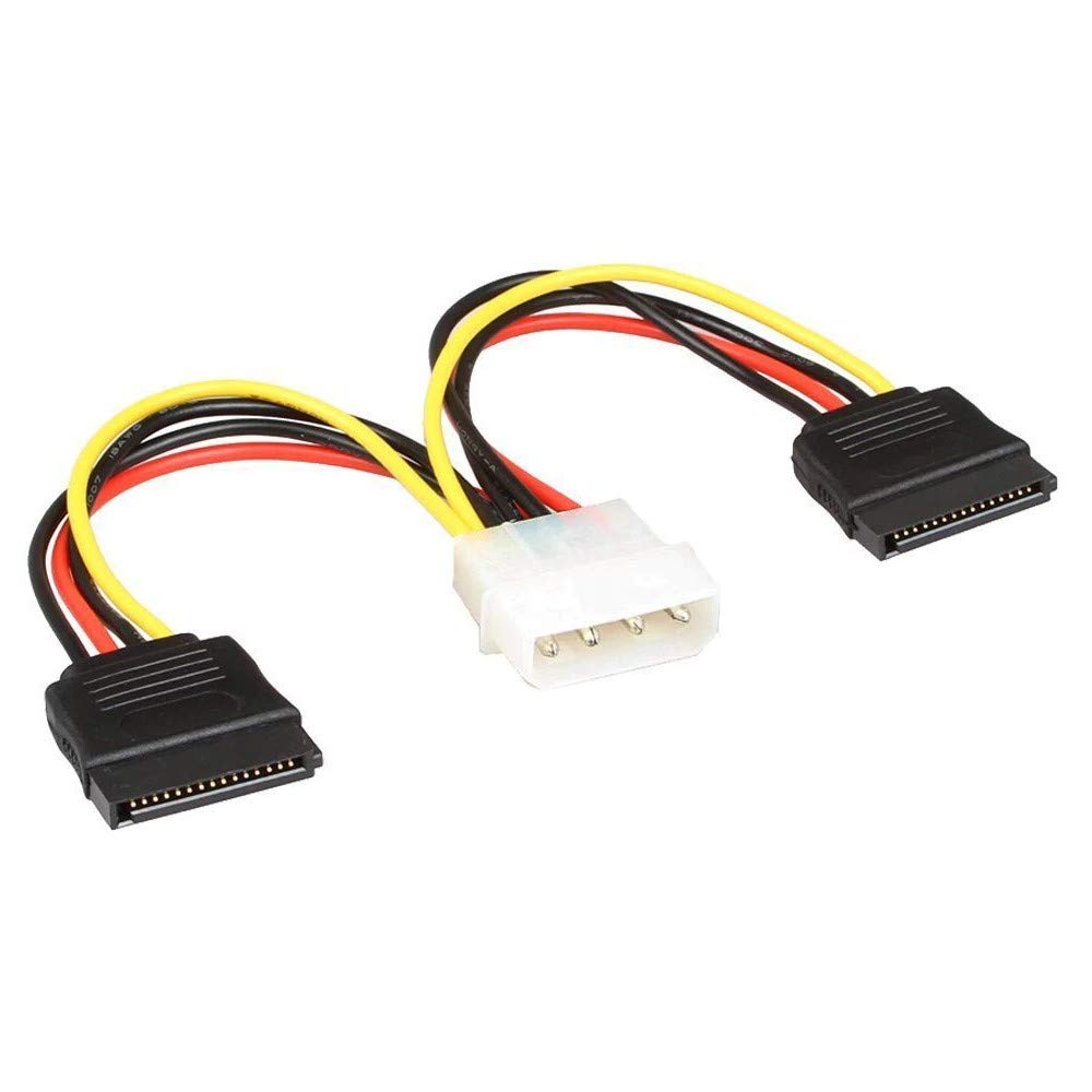Jacobsparts (5 Pack) Molex To Sata Power Cable Splitter Adapter Extension, 8'' 20Cm 18Awg