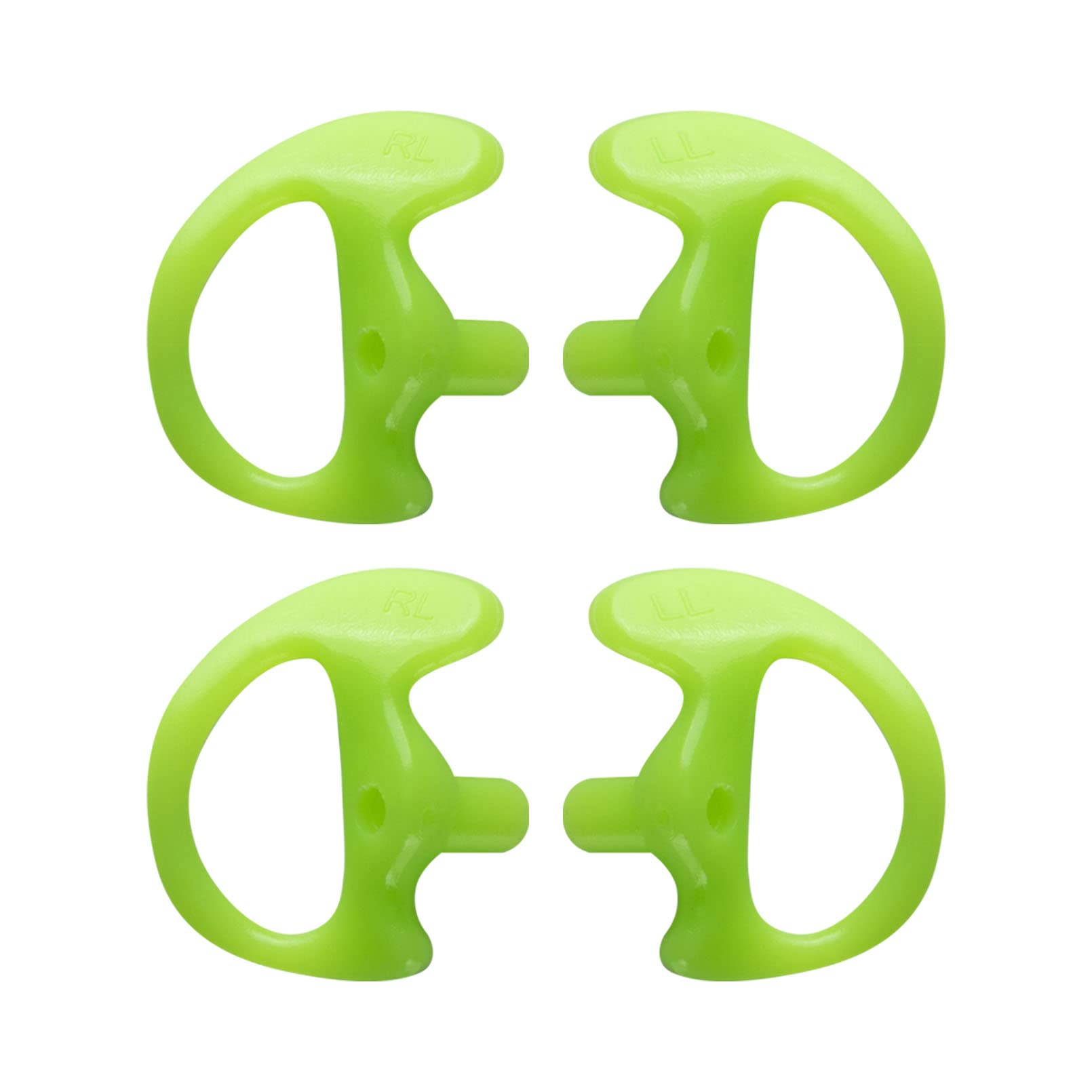 Keyblu Universal Radio Replacement Earmold, Insert Soft Silicone Earmold Earbud Earplug For Two Way Radio Coil Tube Audio Kits,For Walkie Talkie Acoustic Earpiece Headset (Green, Medium, 2 Pair)