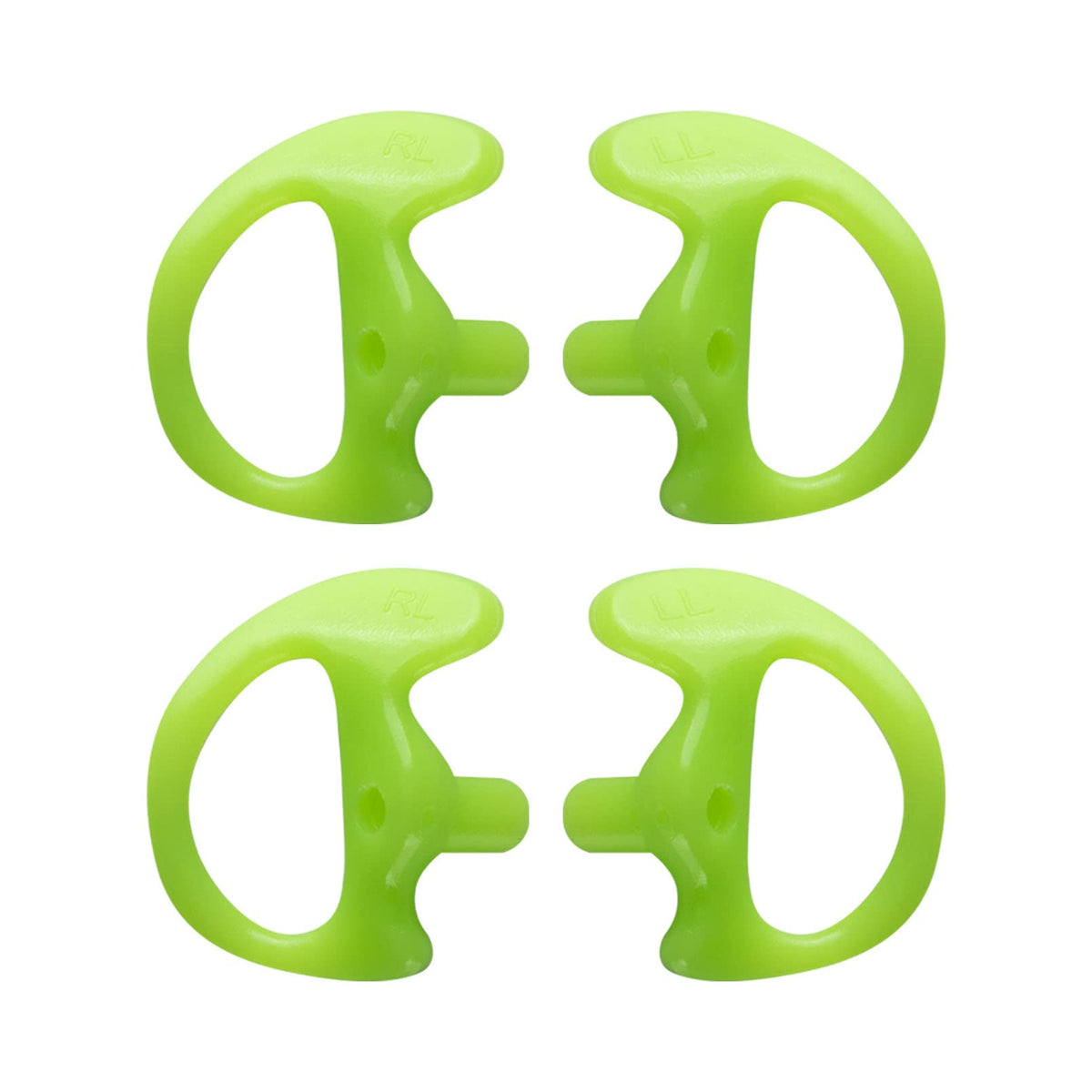 Keyblu Universal Radio Replacement Earmold, Insert Soft Silicone Earmold Earbud Earplug For Two Way Radio Coil Tube Audio Kits,For Walkie Talkie Acoustic Earpiece Headset (Green, Medium, 2 Pair)