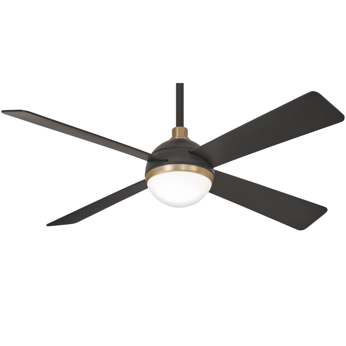 Minka Aire F623L Bc/Sbr Orb 54 Inch Ceiling Fan With Integrated 16W Led Light, Black Brushed Carbon/Soft Brass Finish